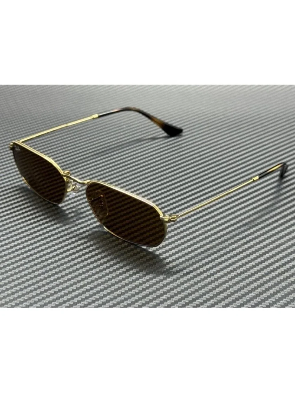 New Ray-Ban Men Arista Gold Sunglasses 57-18-145